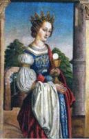 Święta Barbara, obraz z kościoła, malowała Barbara Szczypiorska